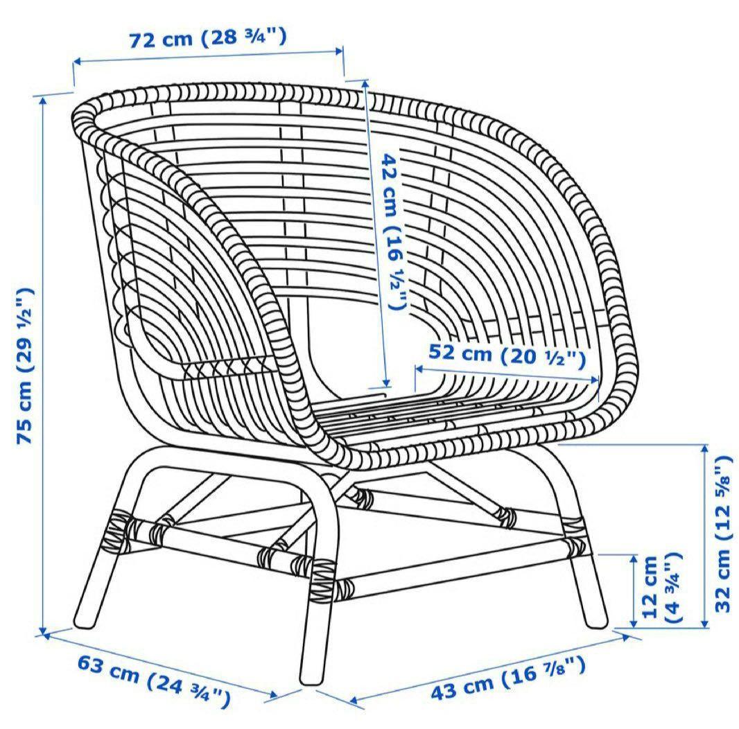 IKEA BUSKBO パーソナルチェア+クッション+ラグ（発送OK、引取値引）