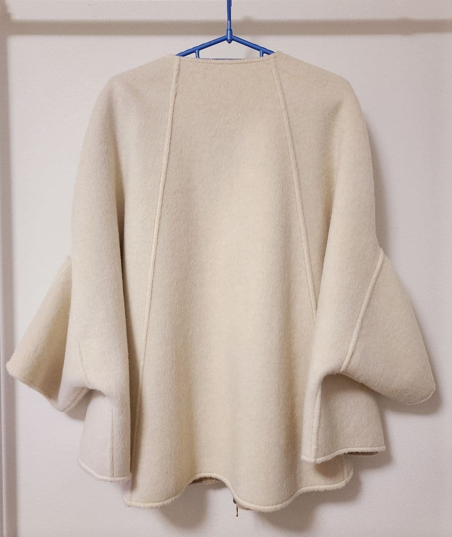 【美品】RISLEY/リズレイ　リバーシブルウールポンチョコート