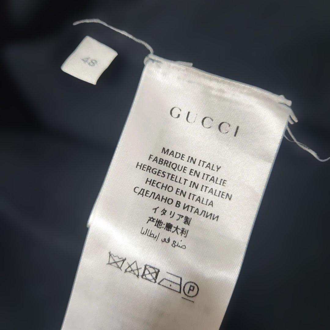 【訳.難あり】格安　GUCCI ボウリングシャツ ネイビー レッド ホワイト