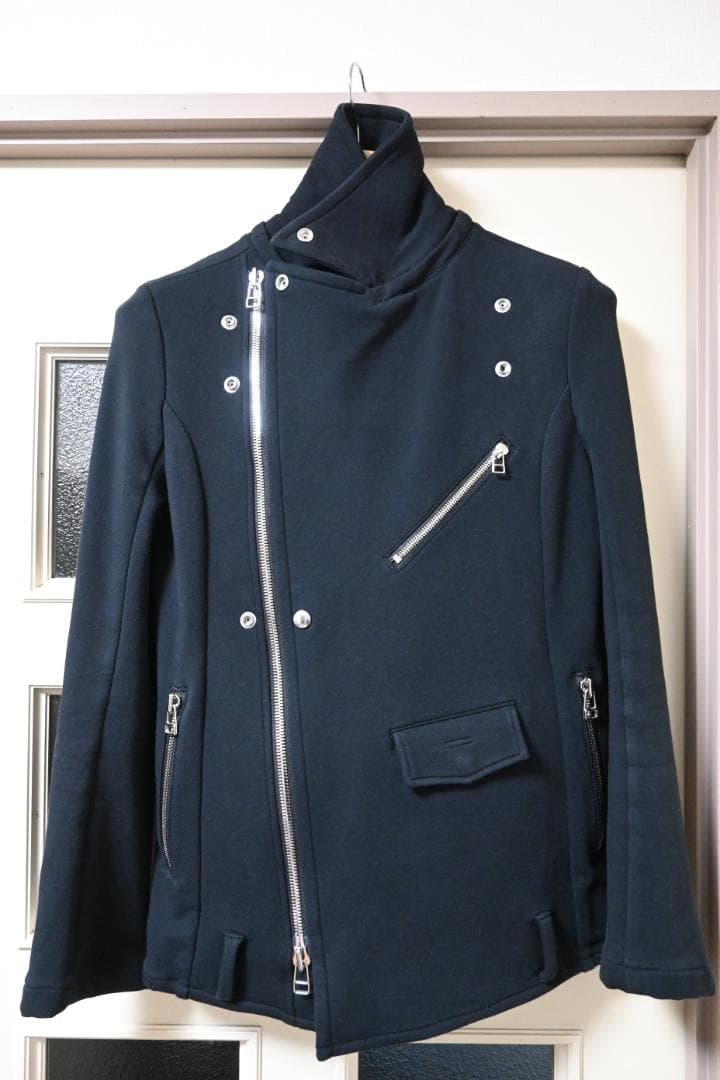 bajra バジュラ スエット素材 ダブルライダースJKT 黒 サイズ1 美品