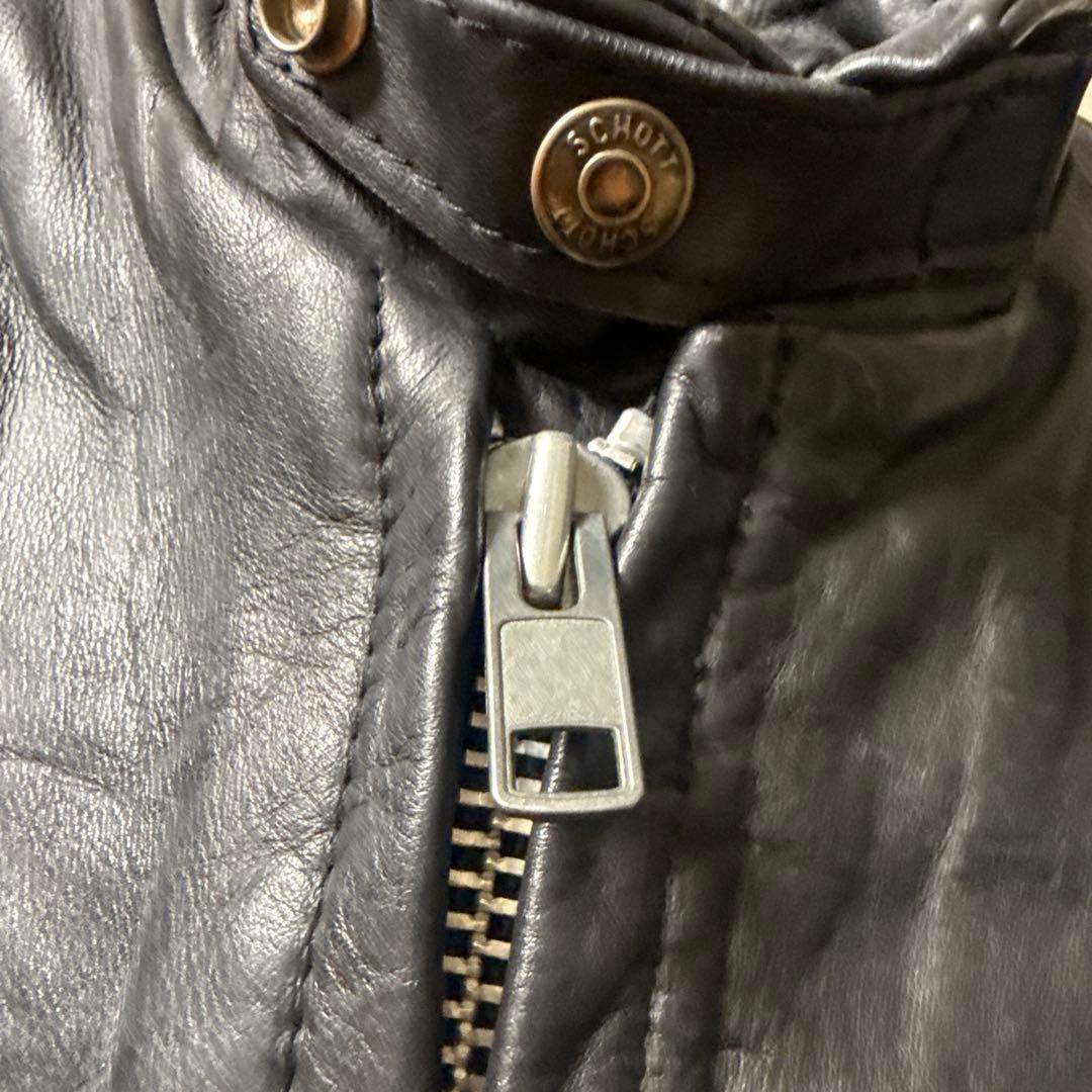 Schott ショット レザーシングルライダースジャケット 36　ライナー付き