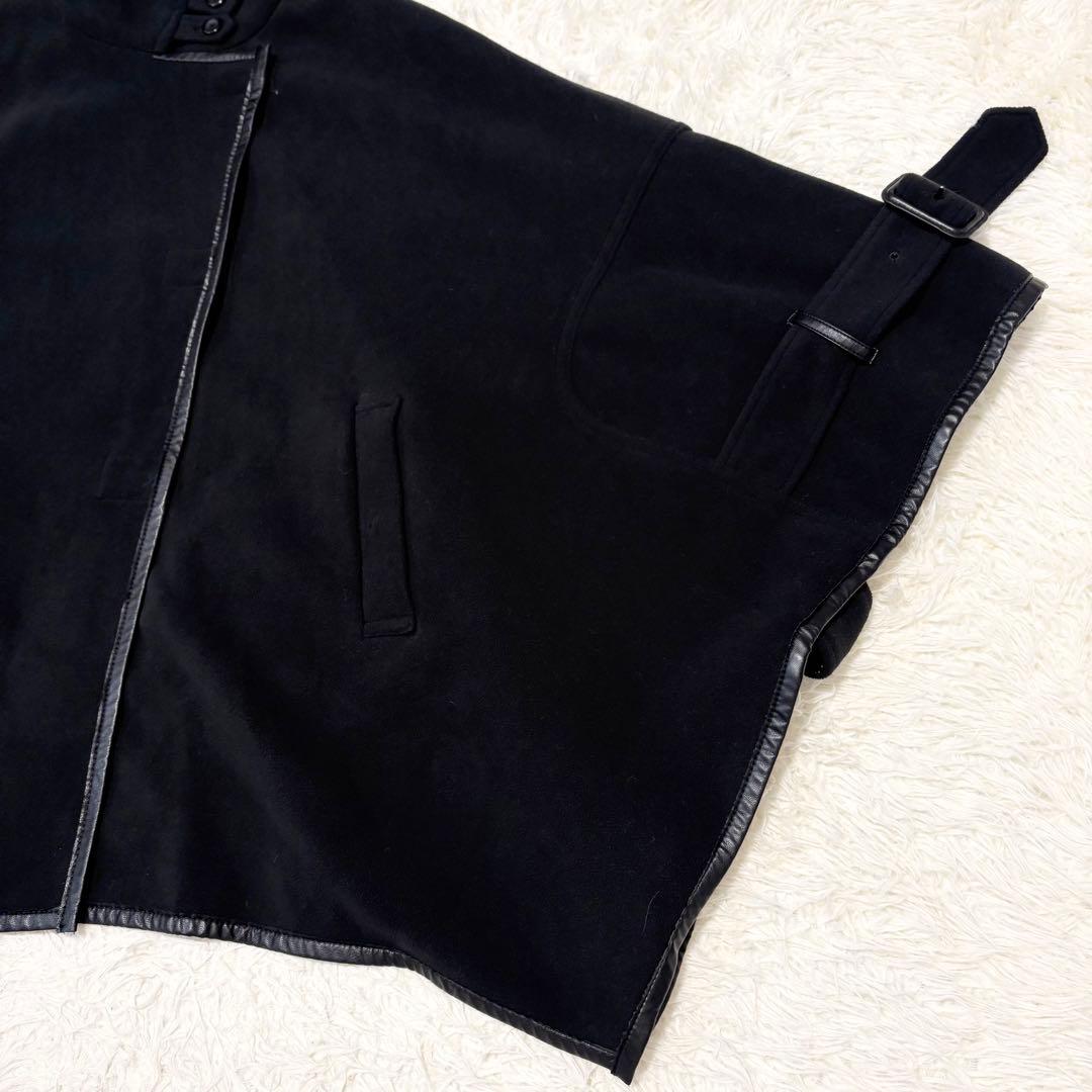 【極美品】 FENNEL ケープ ポンチョ ジャケット 黒 9号 ヤマダヤ
