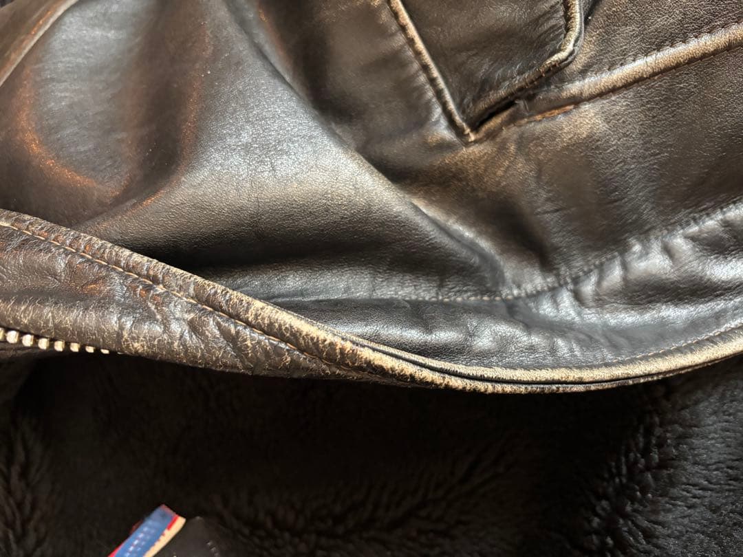Schott ブラックレザー ボンバージャケット 40