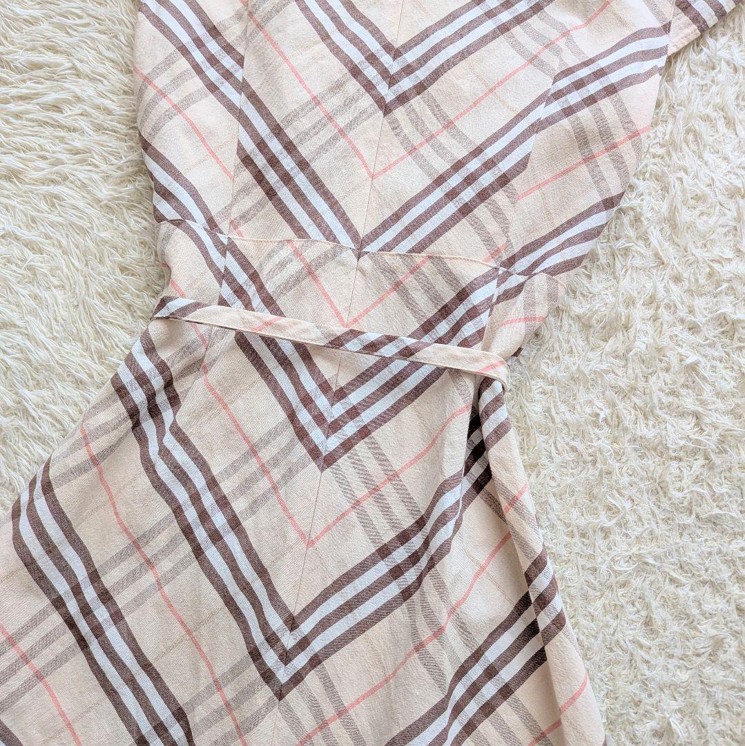 BURBERRY LONDON♪ノバチェックワンピース　リボンベルト　S