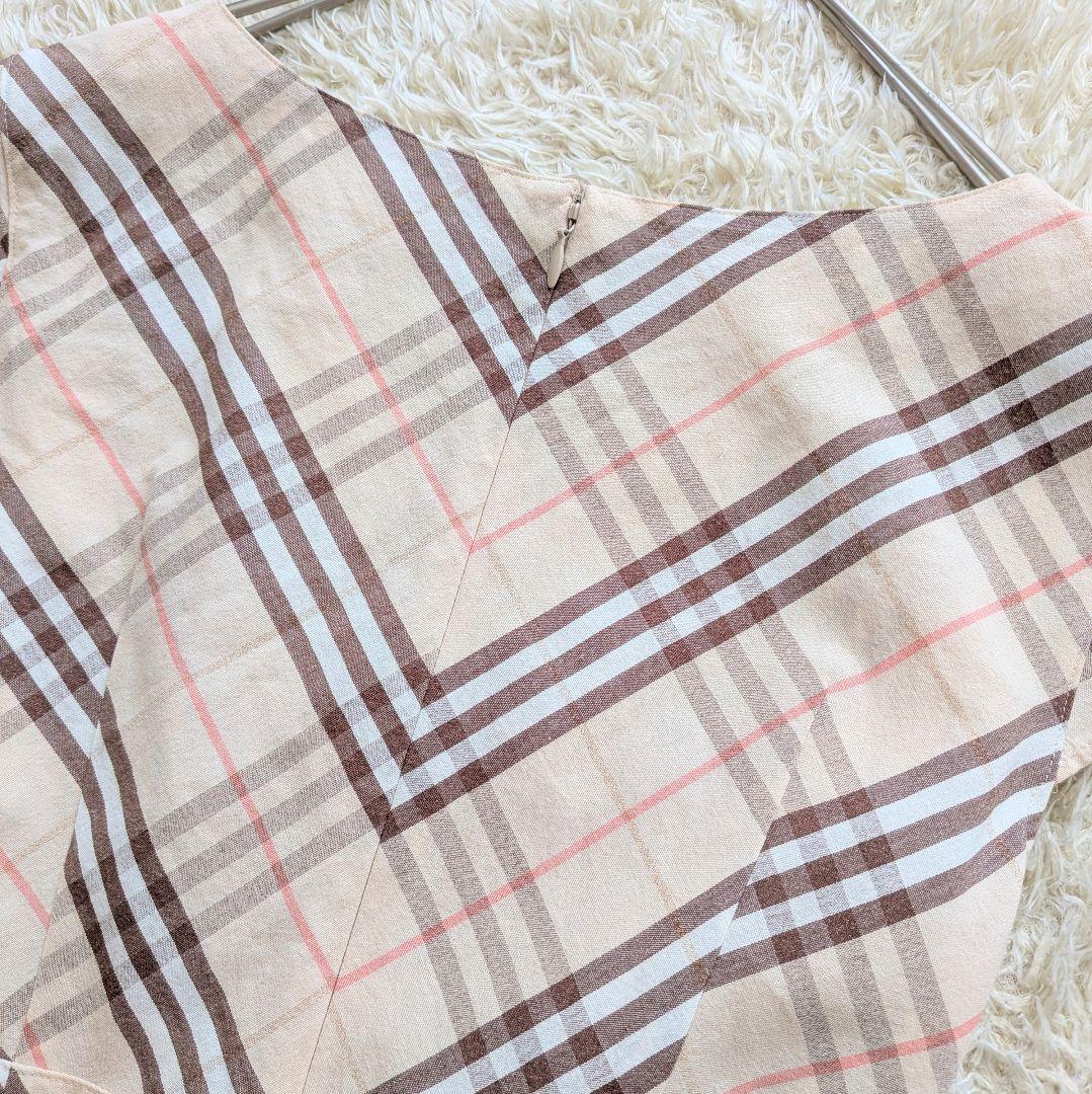 BURBERRY LONDON♪ノバチェックワンピース　リボンベルト　S