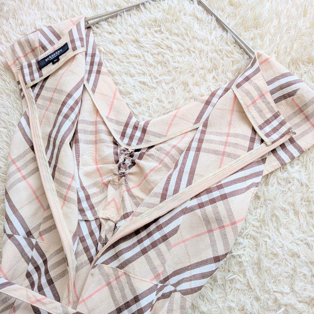 BURBERRY LONDON♪ノバチェックワンピース　リボンベルト　S