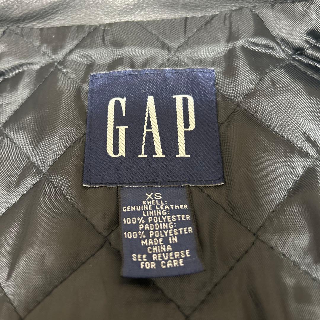 90s old gap レザージャケットXS　牛革　野村訓一　カーコート