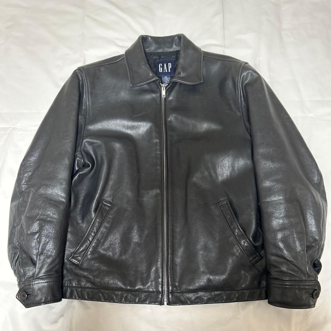 90s old gap レザージャケットXS　牛革　野村訓一　カーコート