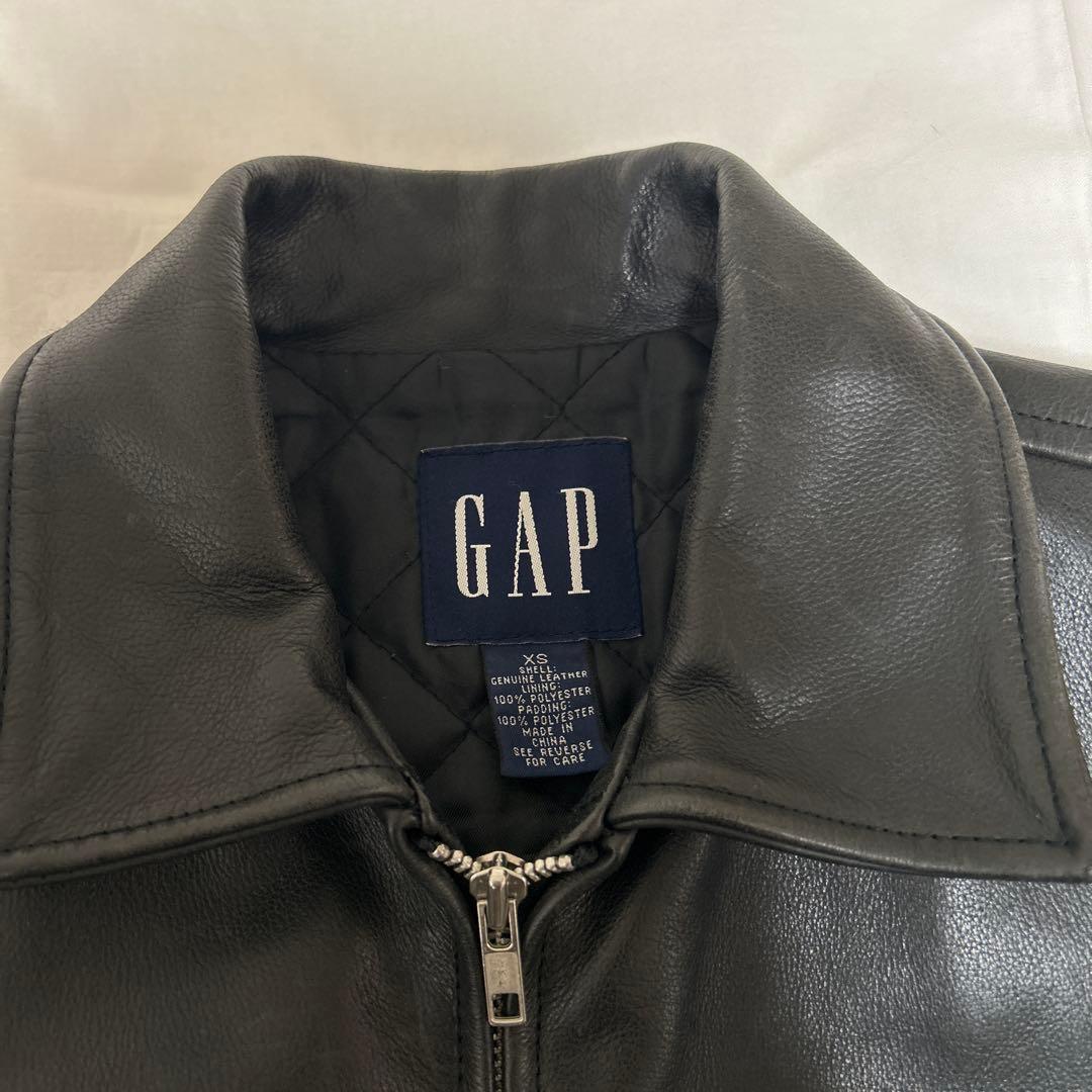 90s old gap レザージャケットXS　牛革　野村訓一　カーコート