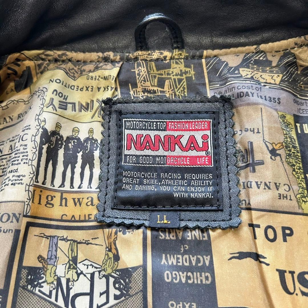 【美品】西洋柄　NANKAI ナンカイ　シングルレザージャケット　希少LLサイズ