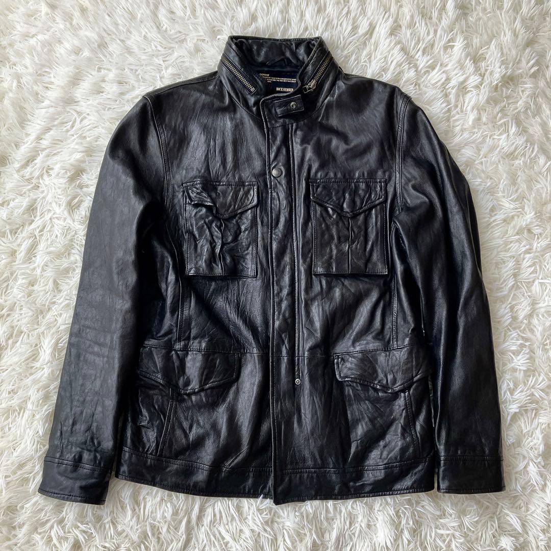 BACK NUMBER M-65型 ラムレザージャケット 黒 M バックナンバー