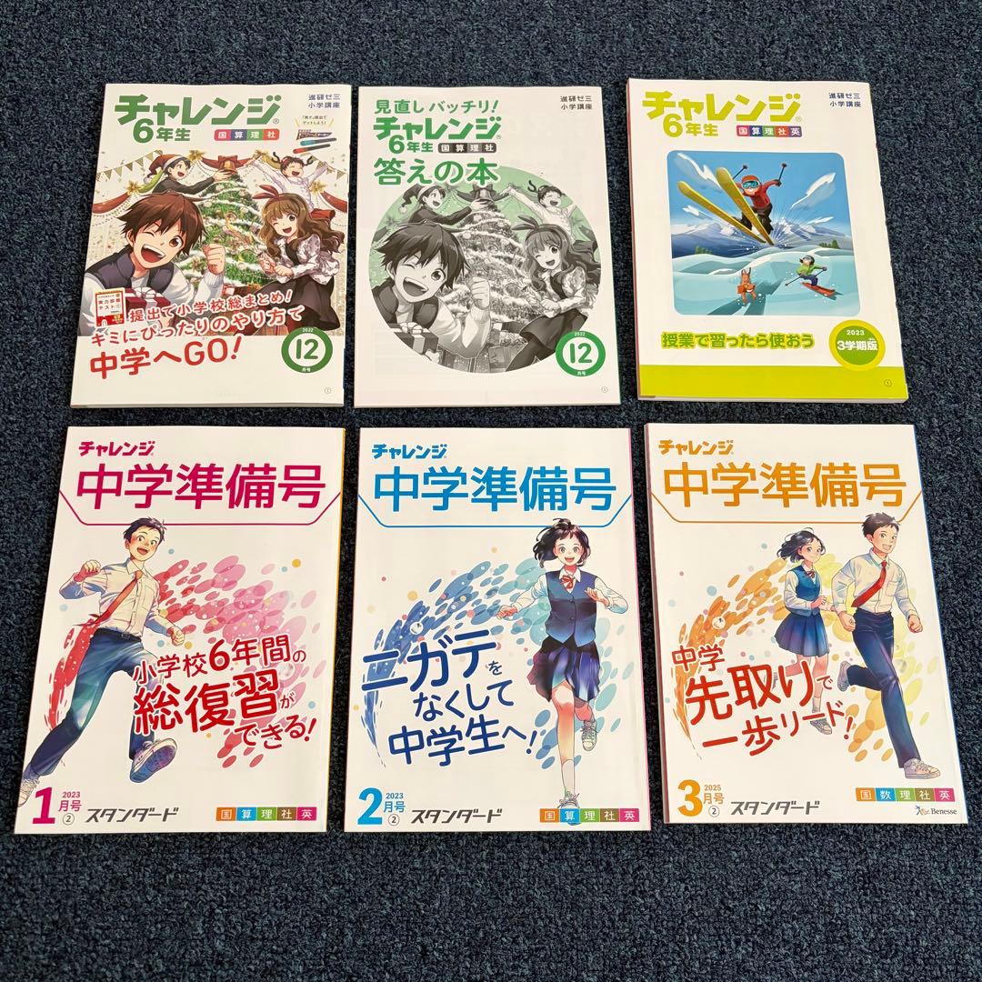【新品未使用】チャレンジ 6年生 10ヶ月分　中学準備講座　進研ゼミ小学講座