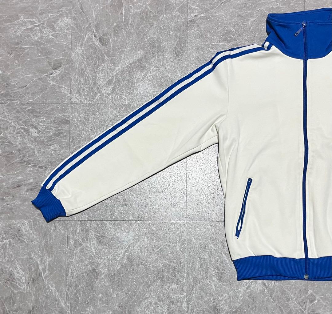 adidas トラックジャケット ホワイト/ブルー