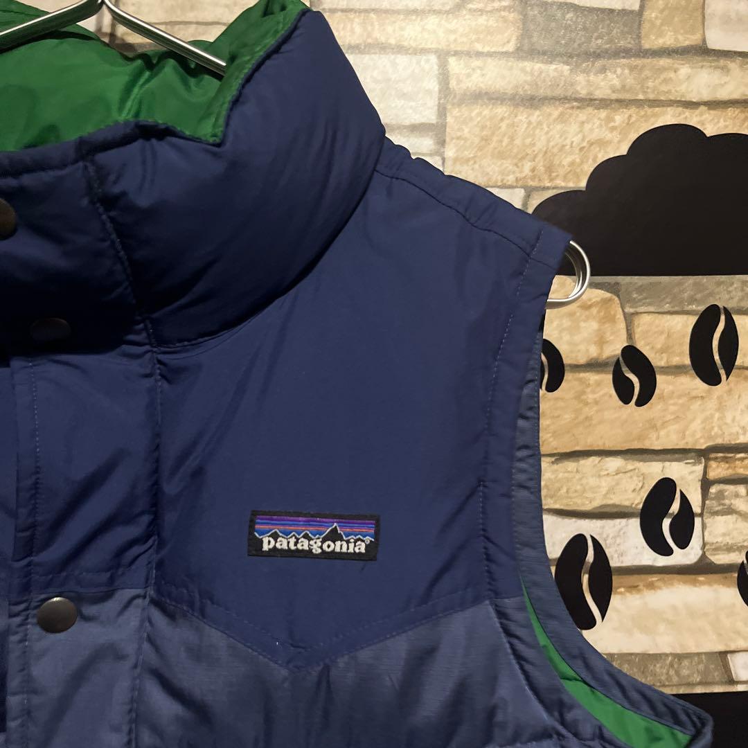 最終値下げpatagonia ダウンベスト ネイビー/グリーン