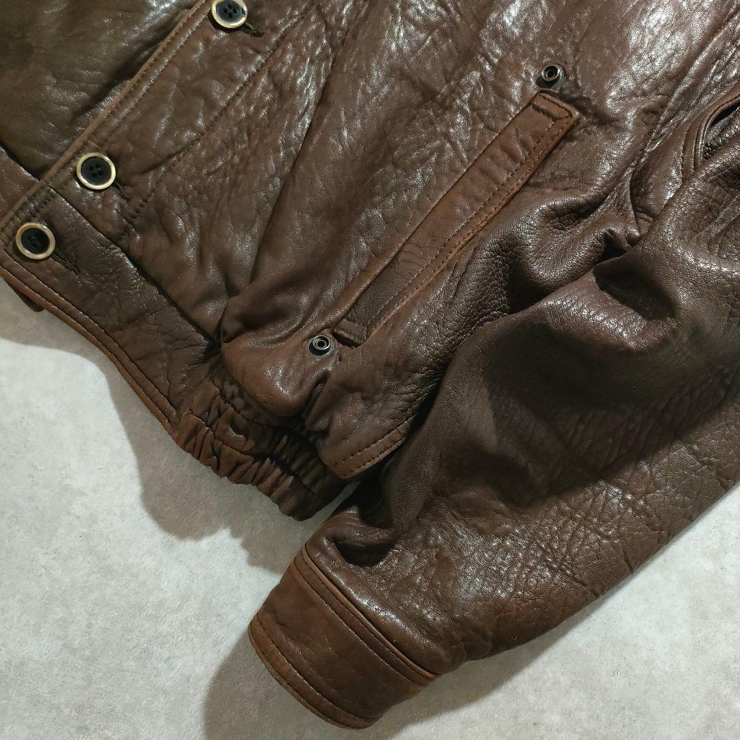 極上/James Dean/leather jacket/羊/シボvintage