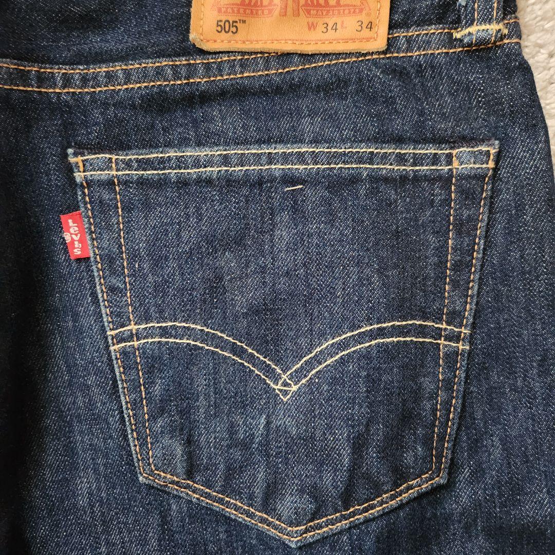 【濃紺】Levi's 505 USA製 W34 ホワイトオーク コーンデニム