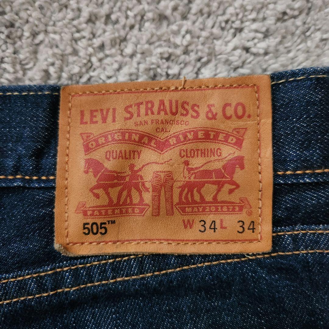 【濃紺】Levi's 505 USA製 W34 ホワイトオーク コーンデニム