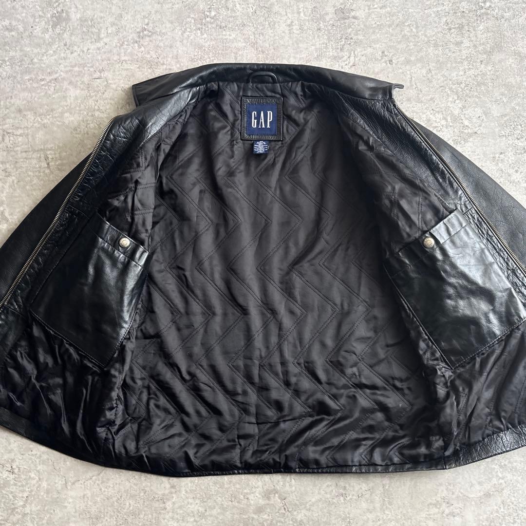 90's ■OLD GAP オールドギャップ レザージャケット ブルゾン 黒