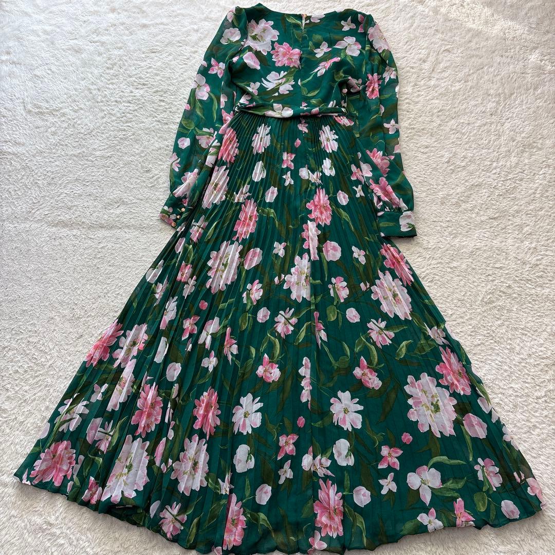 美品✨Phase Eight カシュクール風ロングワンピース 花柄　グリーン