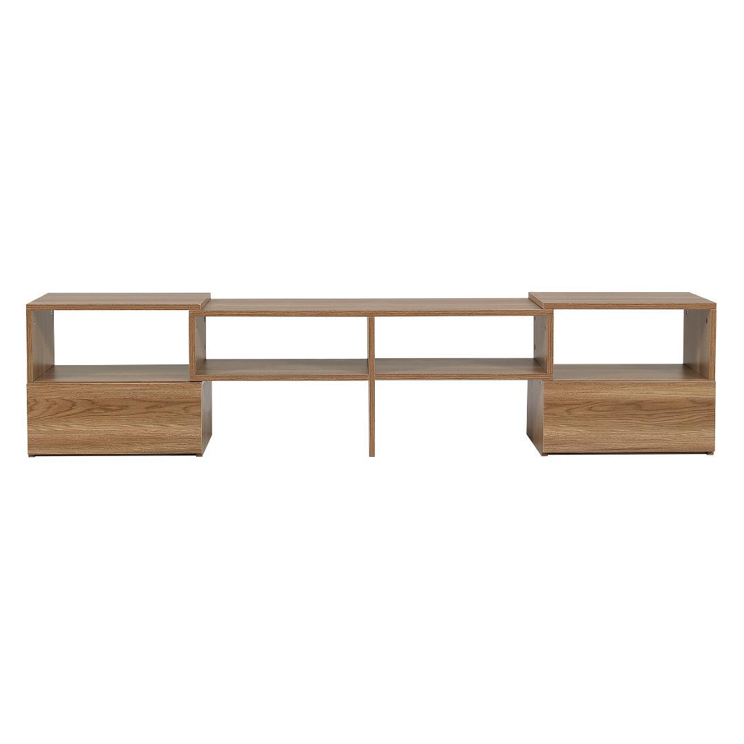 テレビ台　幅は93~172cm伸縮可能　引き出し付き　大容量　BROWN