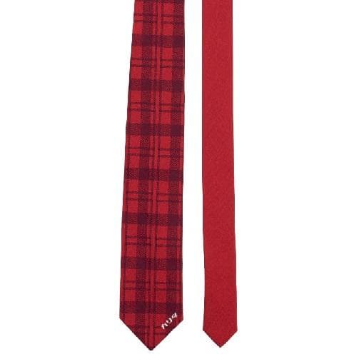 ジラフ KALITAチェックタイ RED カフス セット