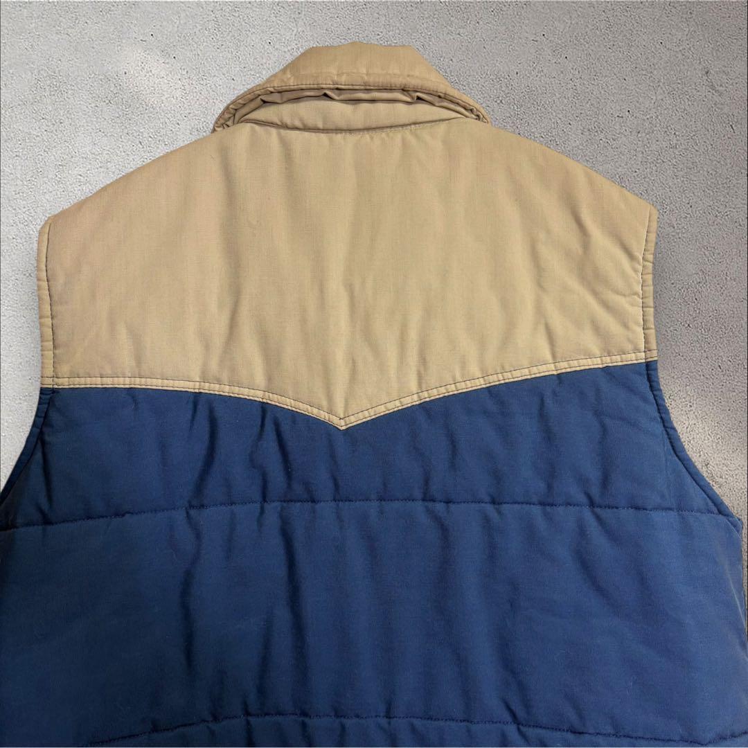 USA製 Wrangler 70s 中綿 ウエスタン ベスト L 好配色 ダウン