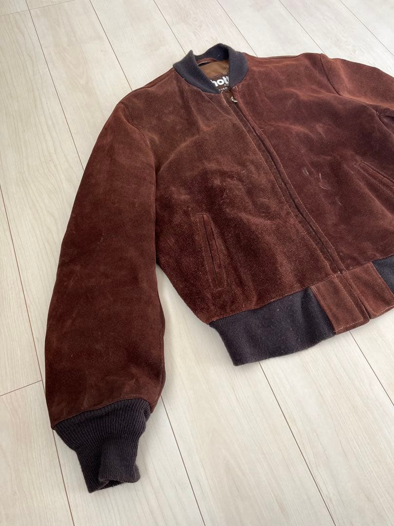 Schott ショット　ダークブラウン スウェード　レザー　ブルゾン　42