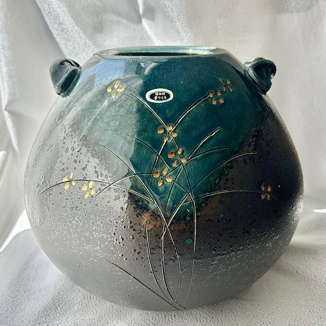 信楽焼 手作り 陶器製 花瓶 花器 フラワーベース 和風 生け花 生花