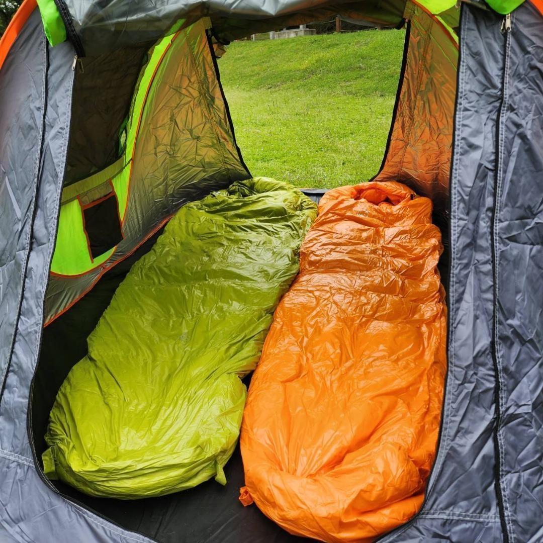 ★SALE★　高級ダウン使用　マミー型　寝袋 ダウンシュラフ　700g　オレンジ