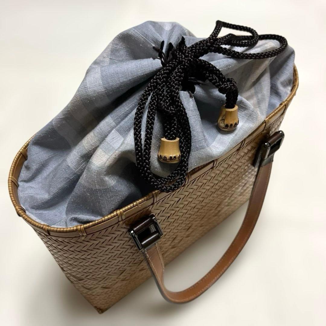【中古品☆竹】美品！和洋兼用！網代籠バック