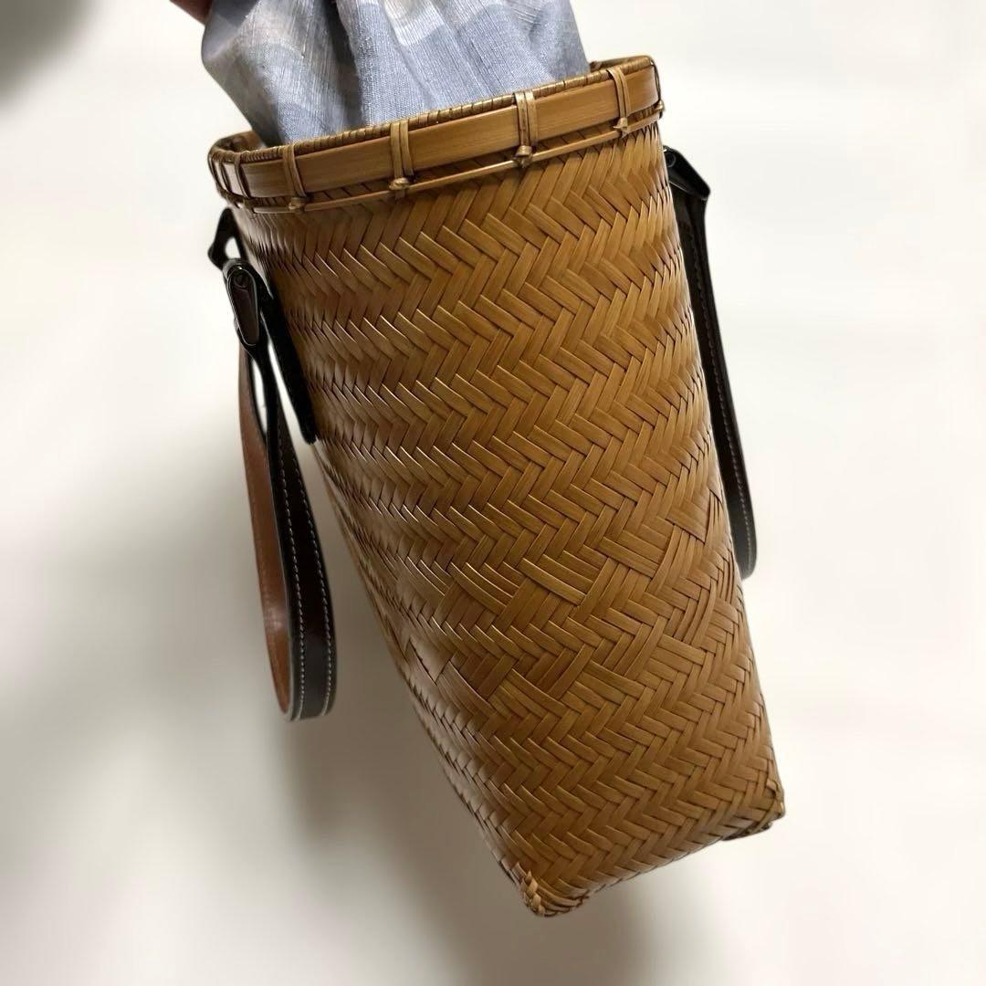 【中古品☆竹】美品！和洋兼用！網代籠バック