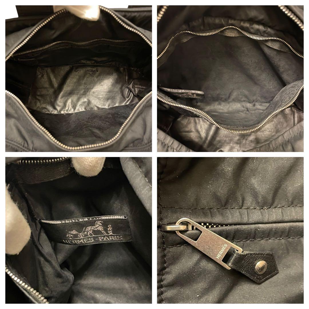 け*い様 HERMES アカプルコPM ハンドバッグ ナイロン レザー
