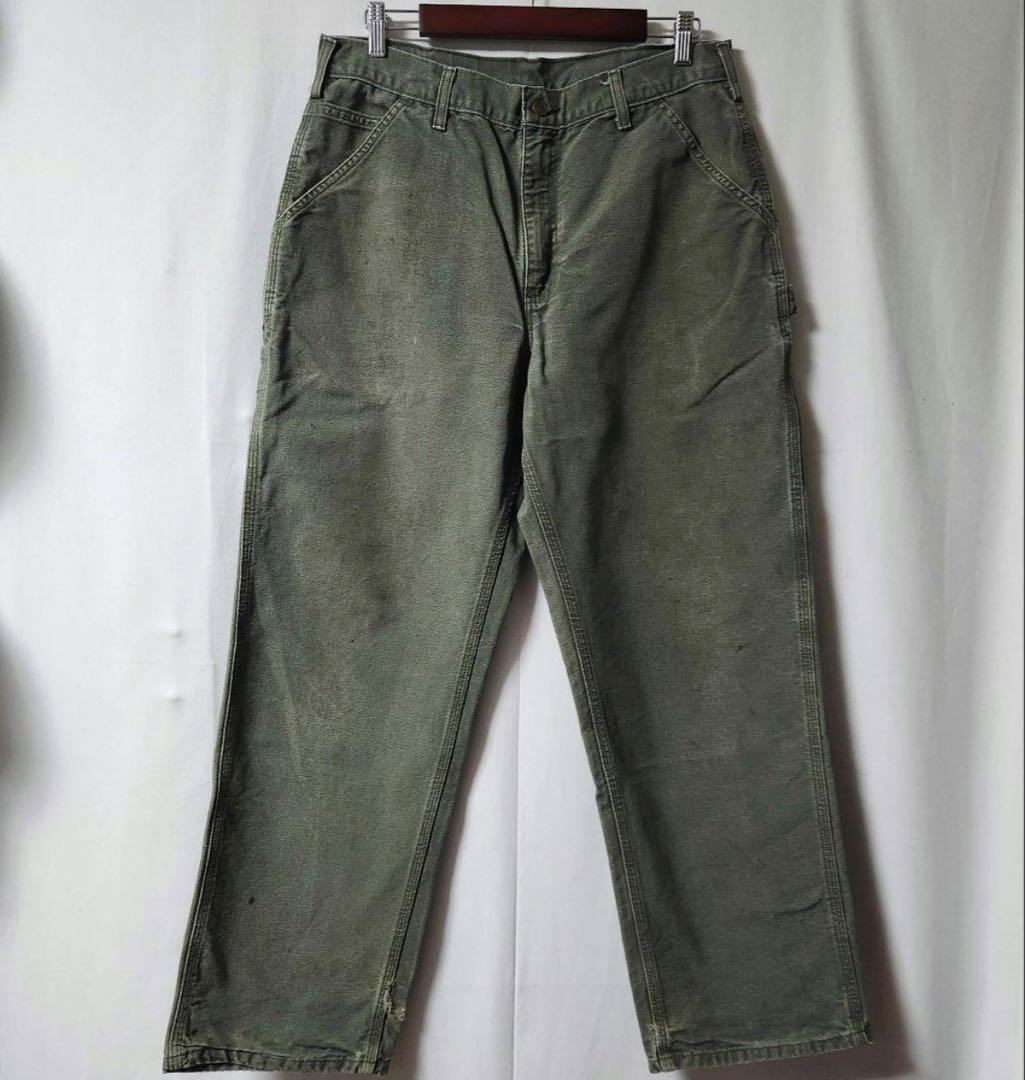 Carhartt　カーハート　ダック地　ペインターパンツ　緑　W34 L32