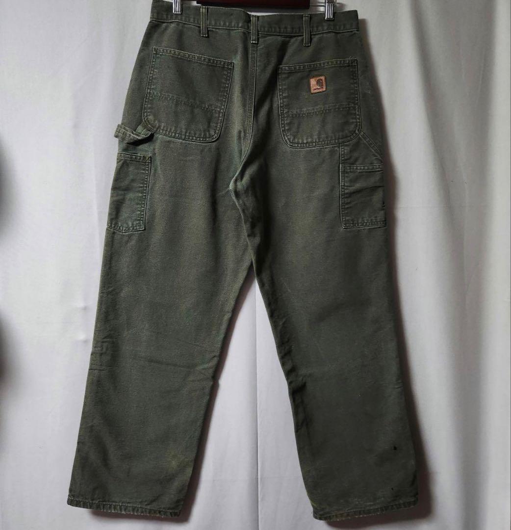 Carhartt　カーハート　ダック地　ペインターパンツ　緑　W34 L32