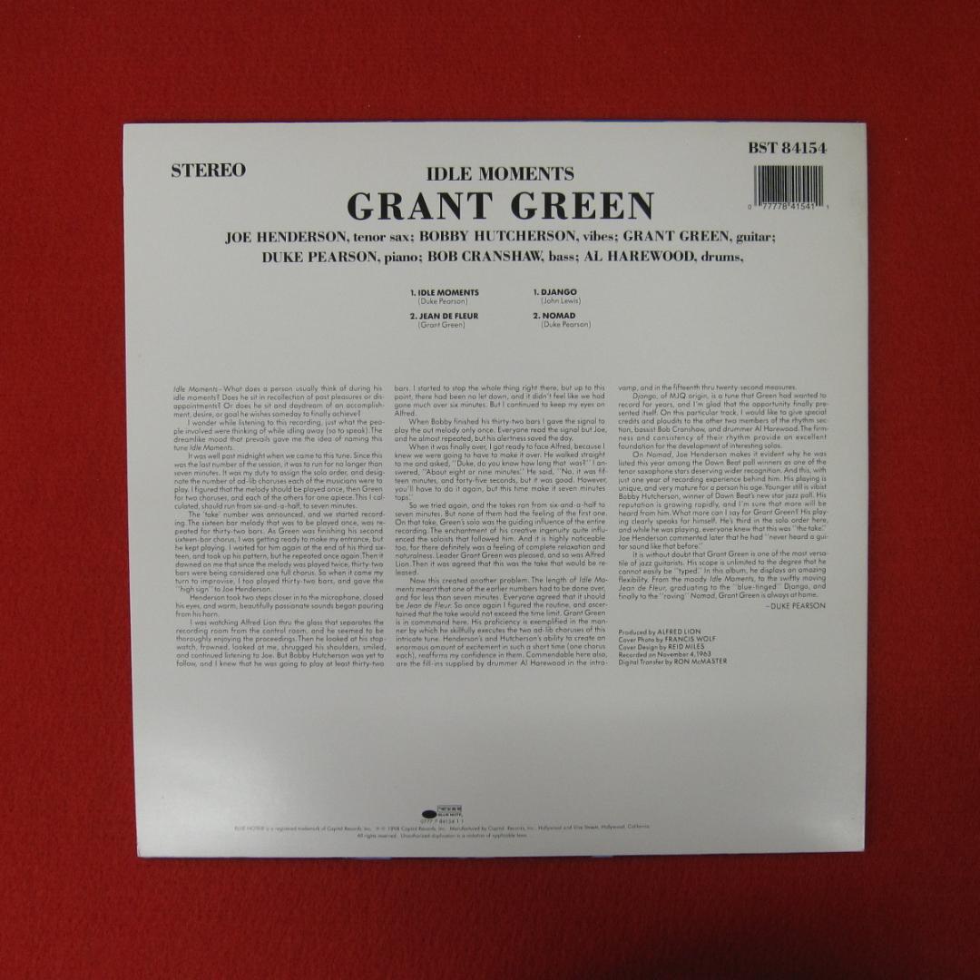 洋楽 IDLE MOMENTS GRANT GREEN 84154 BLUE NOTE