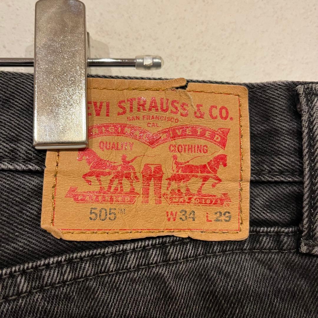 【美品】Levi's 505 ブラックデニム 後染め W34 L29