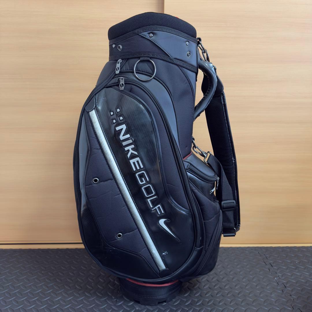 NIKE GOLF キャディバッグ 6分割 ブラック フード付き メンズ向け