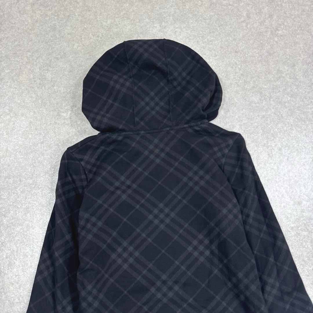 BURBERRY BLUE LABEL ブラック チェック ロングパーカー 38