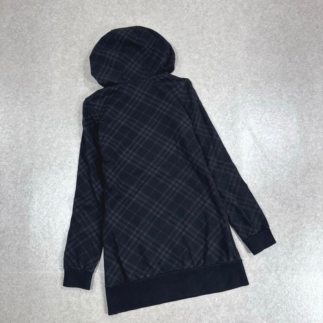BURBERRY BLUE LABEL ブラック チェック ロングパーカー 38