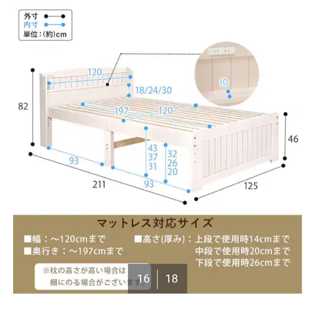 【3/24まで横浜市引き取り限定】ニトリ　宮付きすのこベッドフレーム　セミダブル