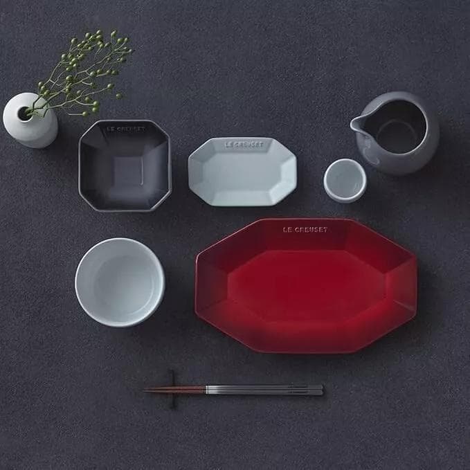 LECREUSET ル・クルーゼ オクタゴンプレート チェリーレッド 4種 新品