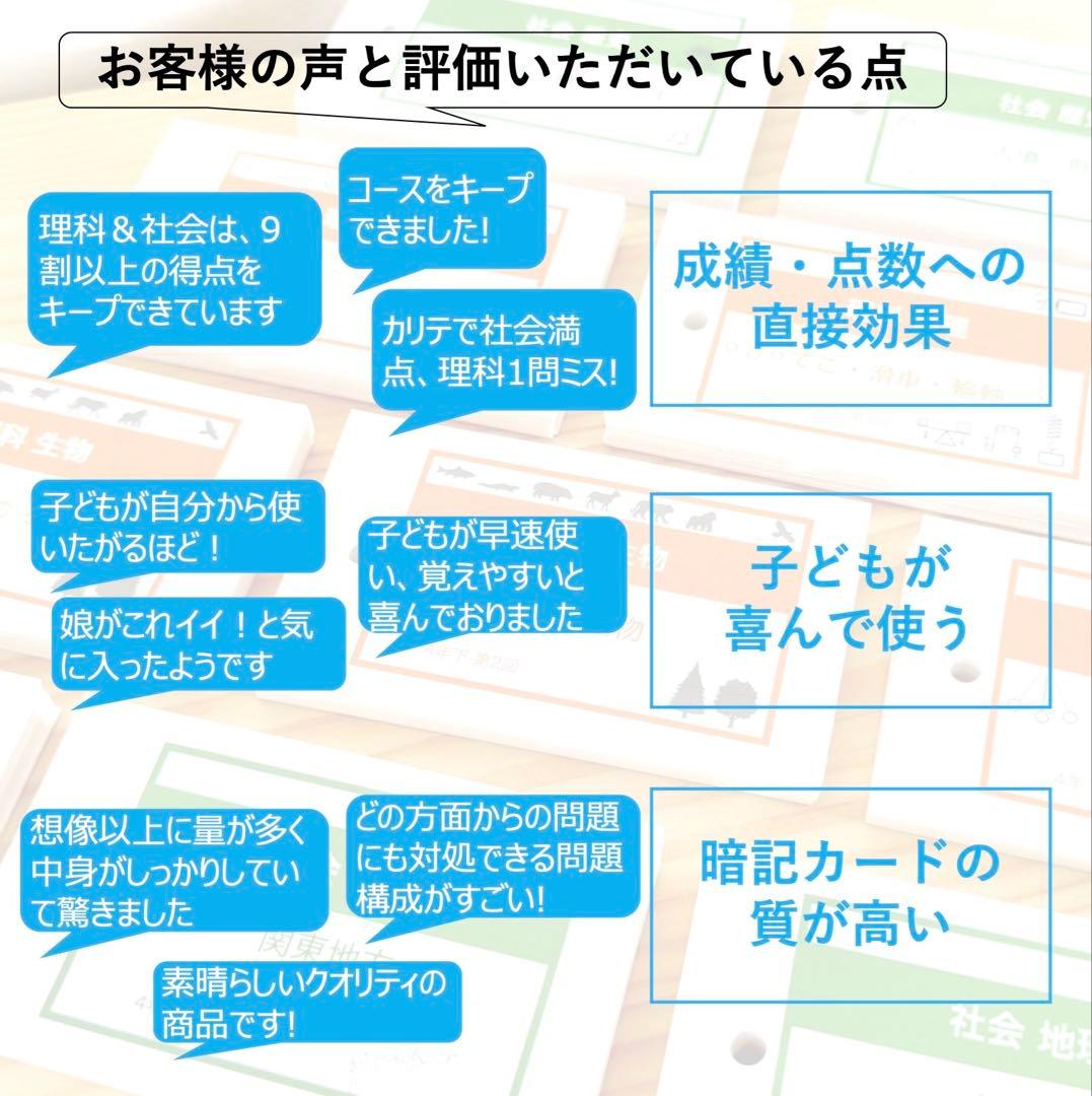 中学受験 暗記カード【6年上 理科 10-17回】予習シリーズ 組分けテスト対策
