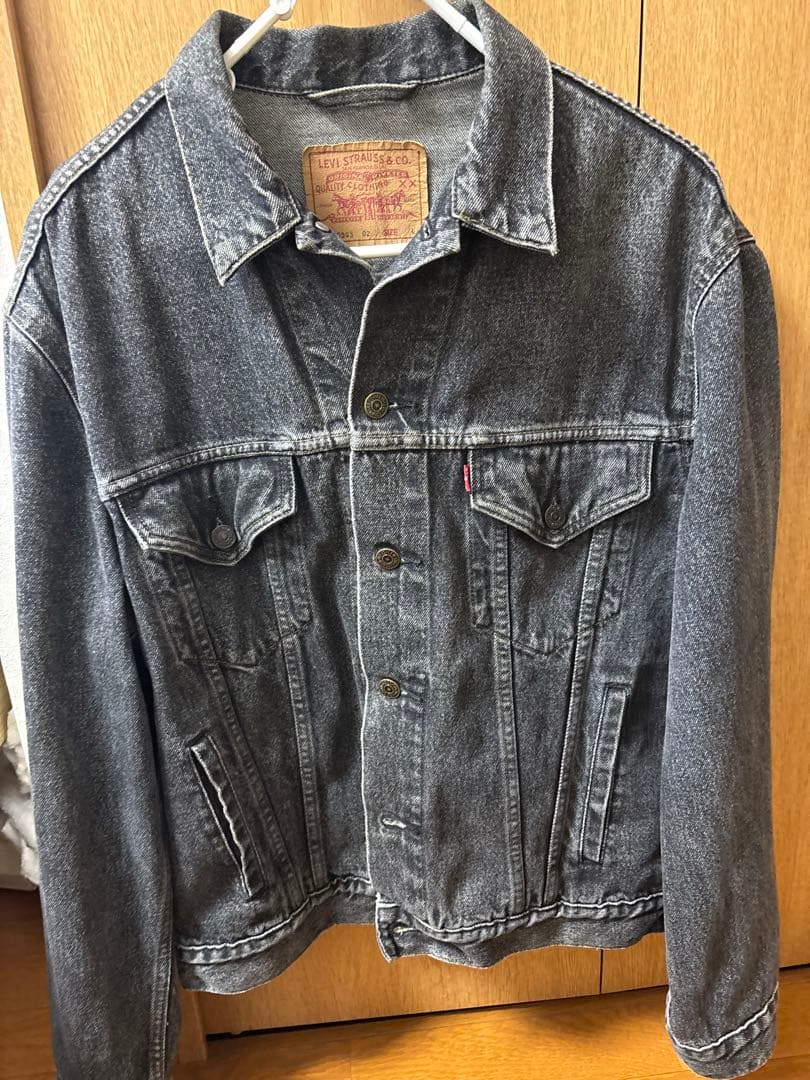 70503 Levi's デニムジャケット Lサイズ　先染め　ブラック