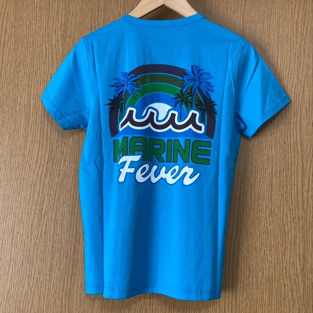 新品 未使用 ムータマリン Tシャツ レディース フリーサイズ ブルー ロゴ