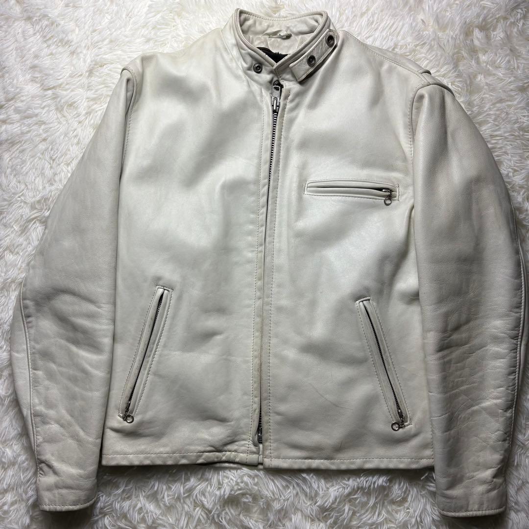 希少　　Schott 641 シングルライダースジャケット 40 ホワイト