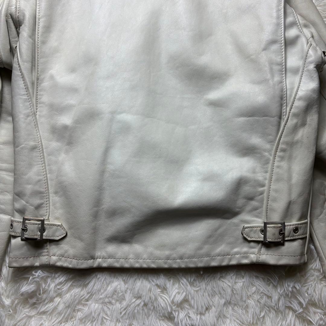 希少　　Schott 641 シングルライダースジャケット 40 ホワイト