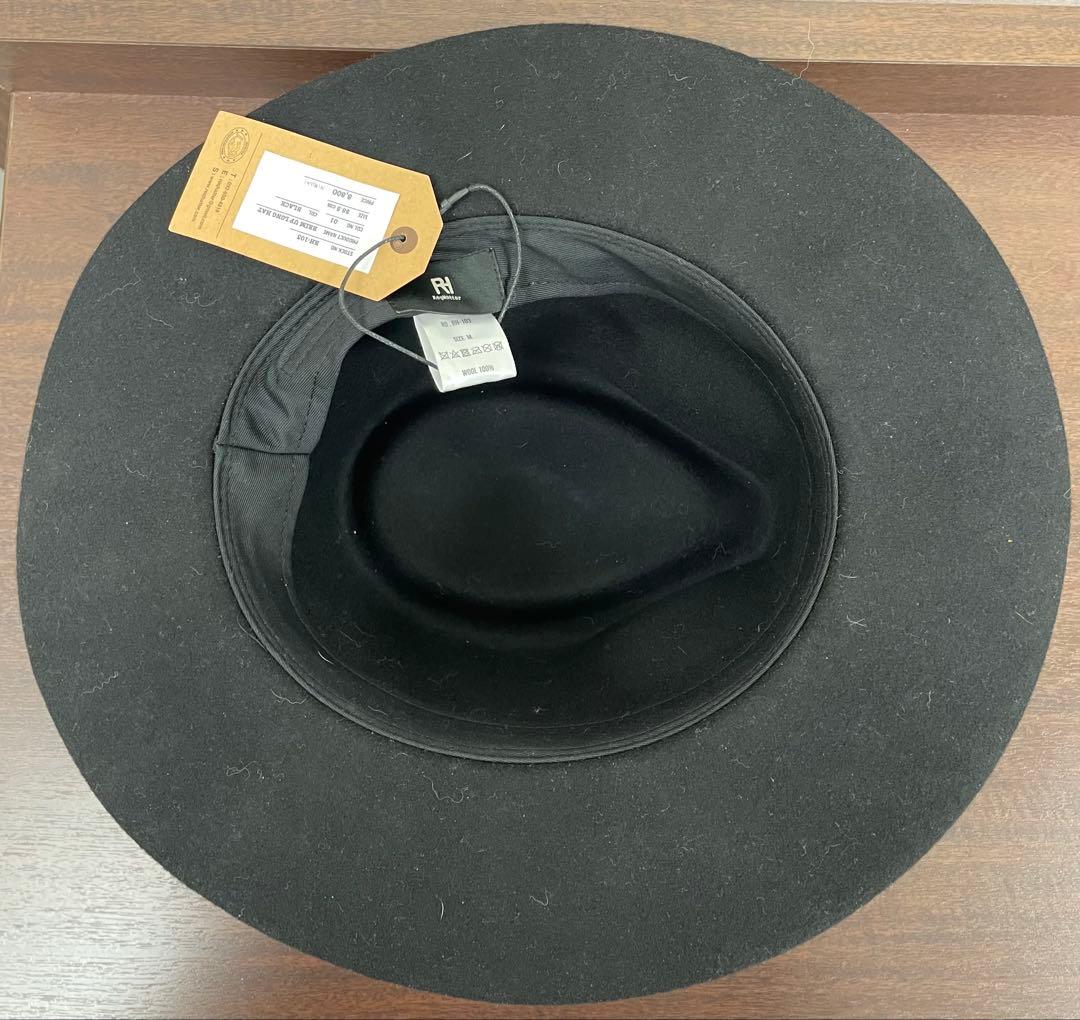 ブリムアップ ロング フェルト　ハット　BRIM UP ブラック　黒　M