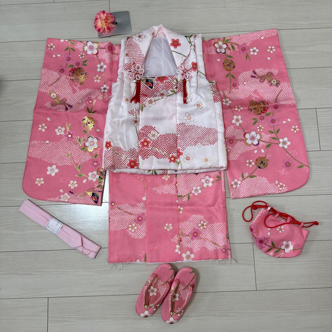 【七五三】着物フルセット ピンク 花柄