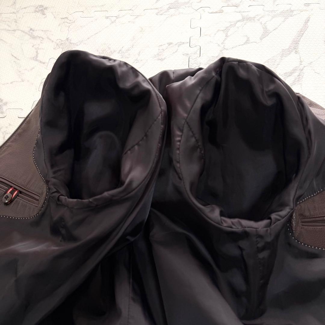 PS Paul Smith ポールスミス ライダースジャケット 牛革 ブラウン系