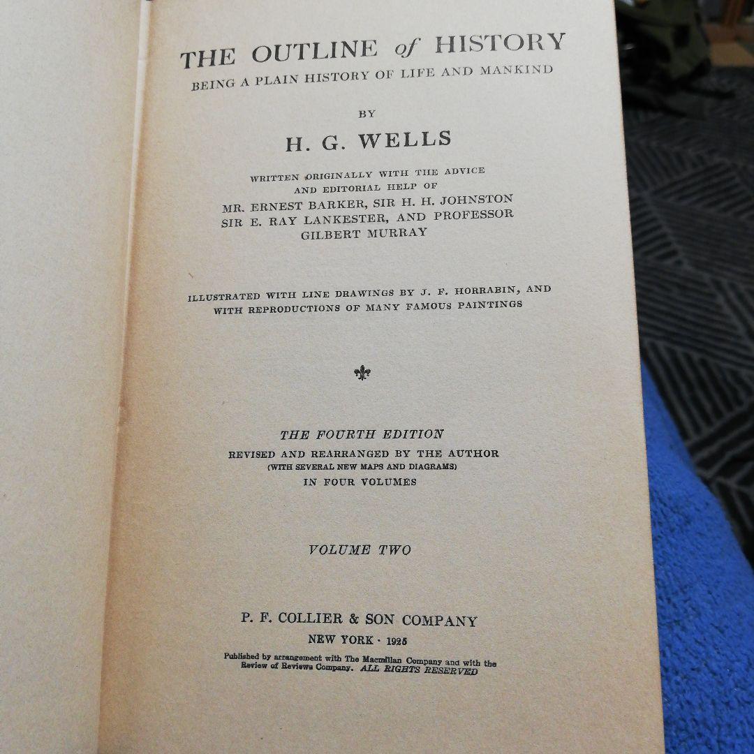 洋書 Outline of History 4 Volumes by Wells